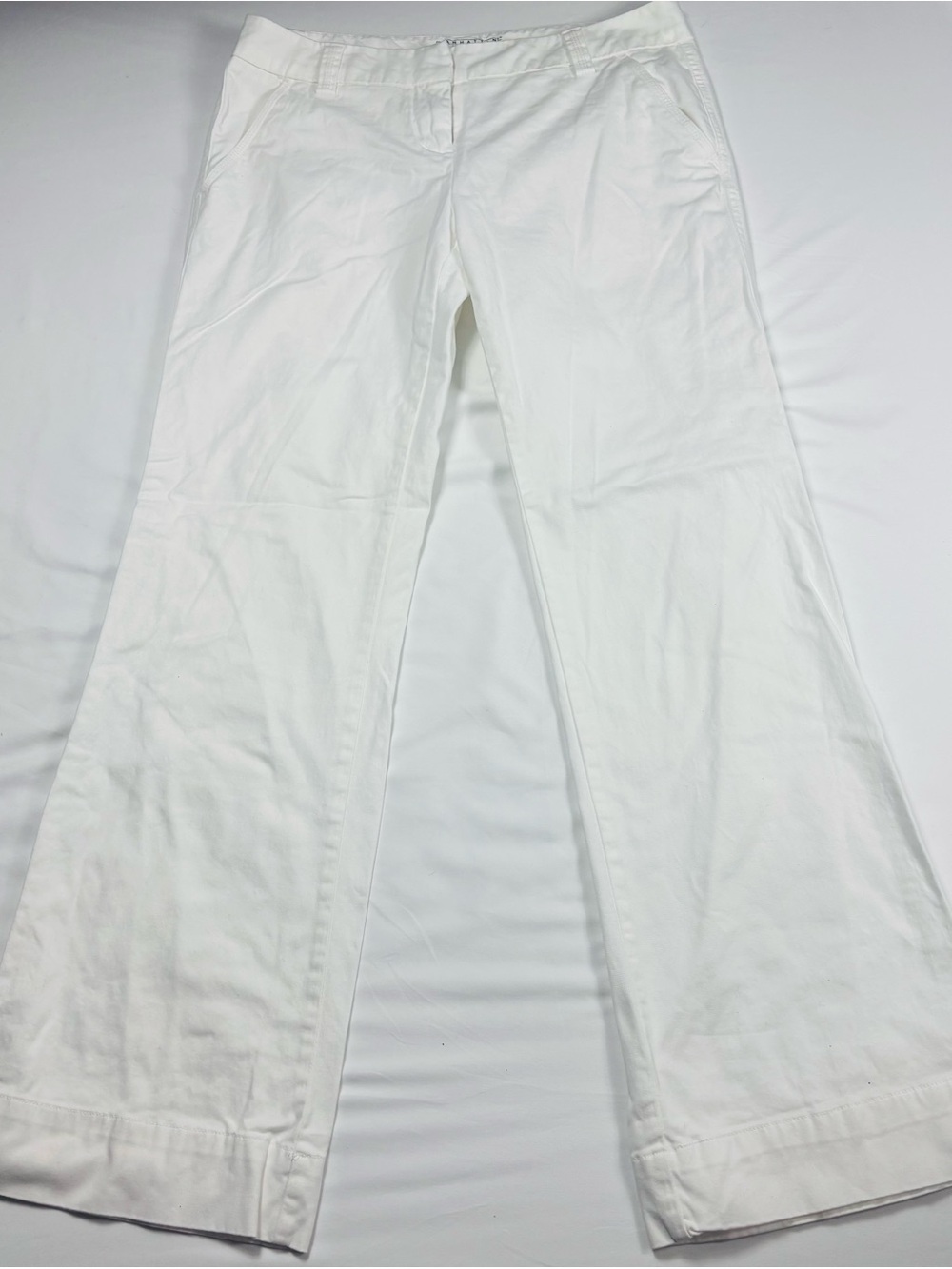 New York & Company White Manhattan Chino Flare Leg Pants